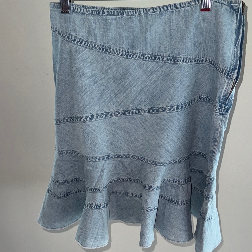 Urban Outfitters Fluted Denim Blue Women's Skirt